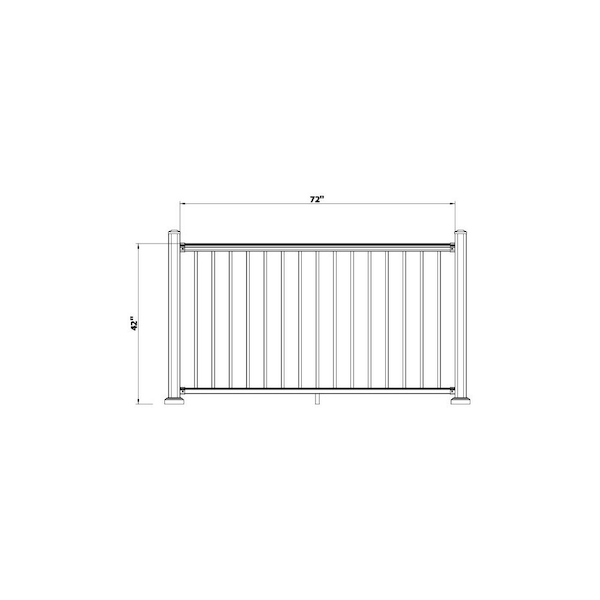 Allure 72 in. x 42 in. White Aluminum Preassembled Railing Kit