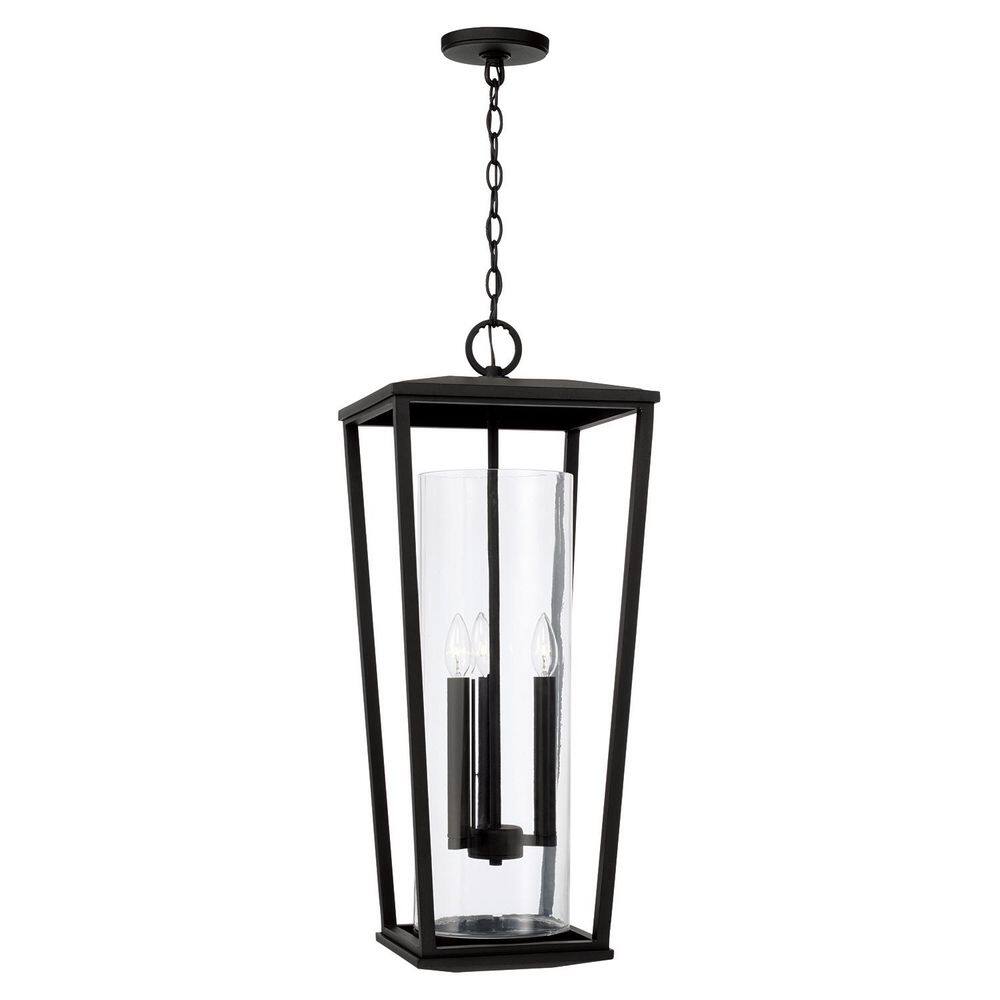 Elliott 30 in. 3-Light Black Outdoor Pendant Light with Clear Glass Cylinder and No Bulbs Included price history on PriceWatchPro