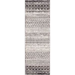 Laurine Black/White 2 ft. 7 in. x 7 ft. 6 in. Runner Rug