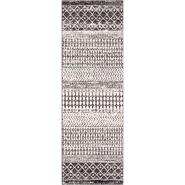Laurine Black/White 2 ft. 7 in. x 12 ft. Runner Rug