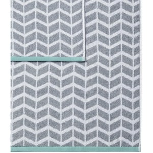 Nadia 6-Piece Seafoam Jacquard Cotton Bath Towel Set