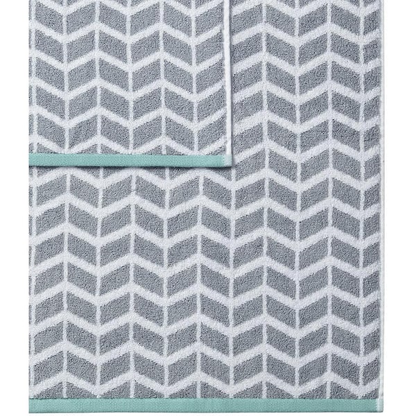 Nadia 6-Piece Seafoam Jacquard Cotton Bath Towel Set