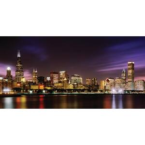 Chicago Skyline View - Weather Proof Scene for Window Wells or Wall Mural - 54 in. x 27 in.