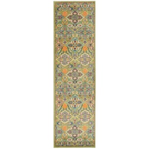 Allur Sage Ivory 2 ft. x 6 ft. All-over design Transitional Runner Area Rug