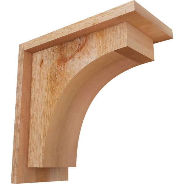 Ekena Millwork 6 in. x 12 in. x 12 in. Western Red Cedar Huntington Rough Sawn Corbel with Backplate