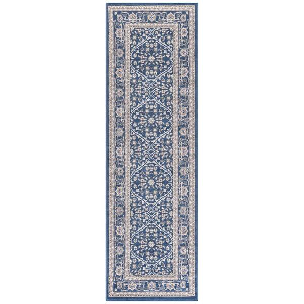 Madison Oriental Navy 2 ft. x 10 ft. Indoor Runner Rug