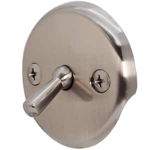 3-1/8 in. Two-Hole Trip Lever Overflow Face Plate and Screws in Satin Nickel