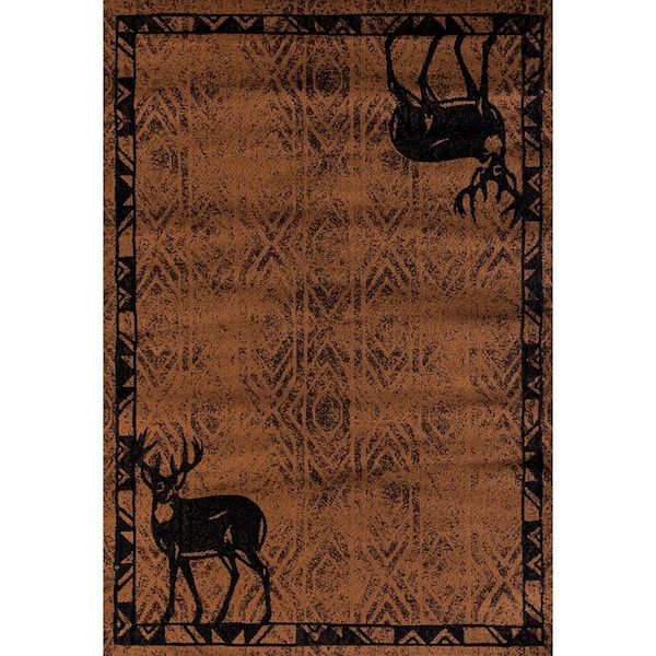 United Weavers Woodside Deer Gaze Brown 5 ft. x 7 ft. Area Rug