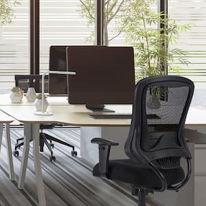 Ethan Regular Black Mesh Seat Ergonomic Office Chair with Adjustable Height and Adjustable Arms