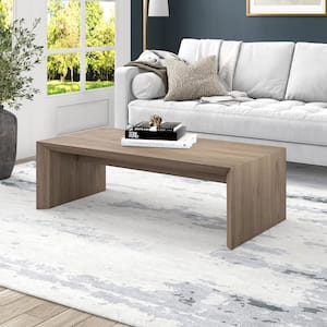 Oswin 47.5 in. Antiqued Gray Oak Rectangle MDF Top Coffee Table