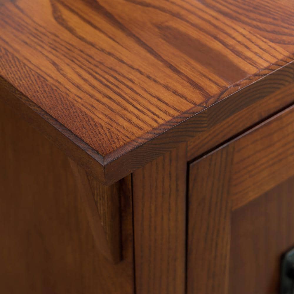 Russet Solid Wood Mission Cabinet End Table with Storage