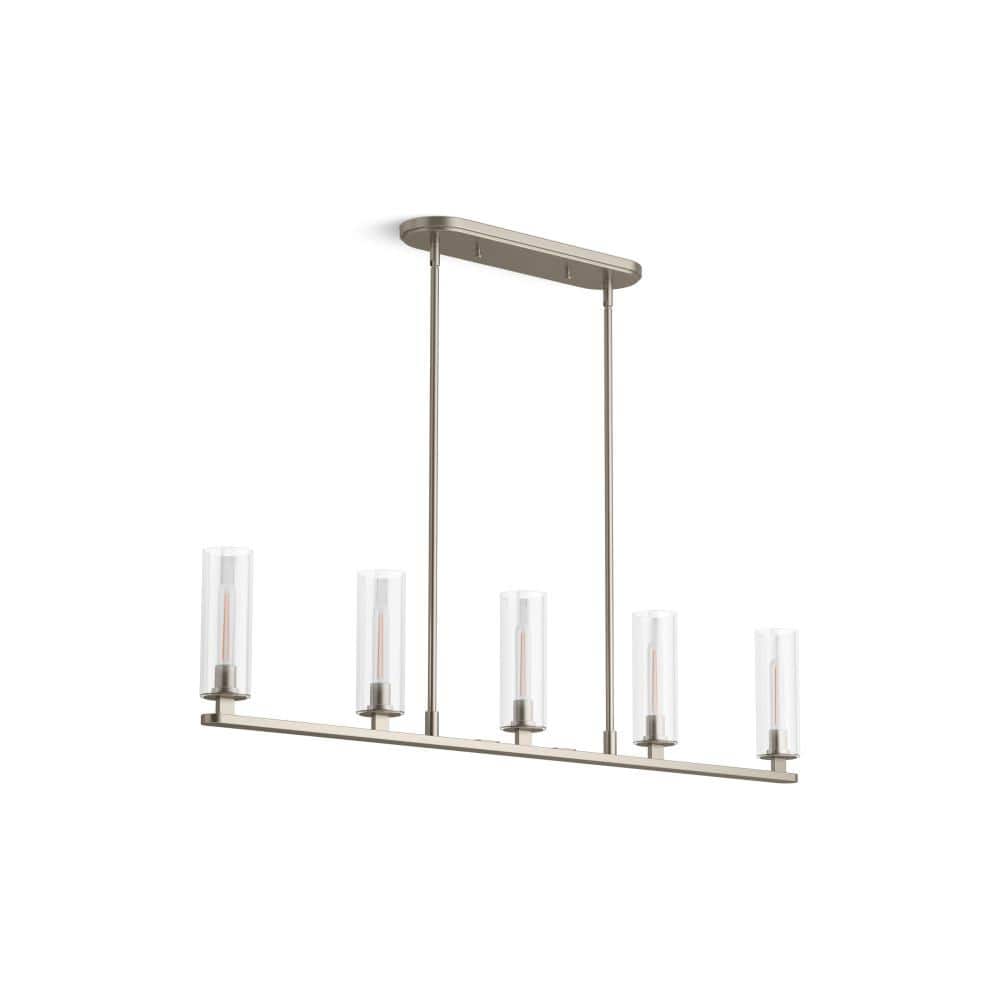 Crue 5-Light Brushed Nickel 45 in. Linear Chandelier price history on PriceWatchPro