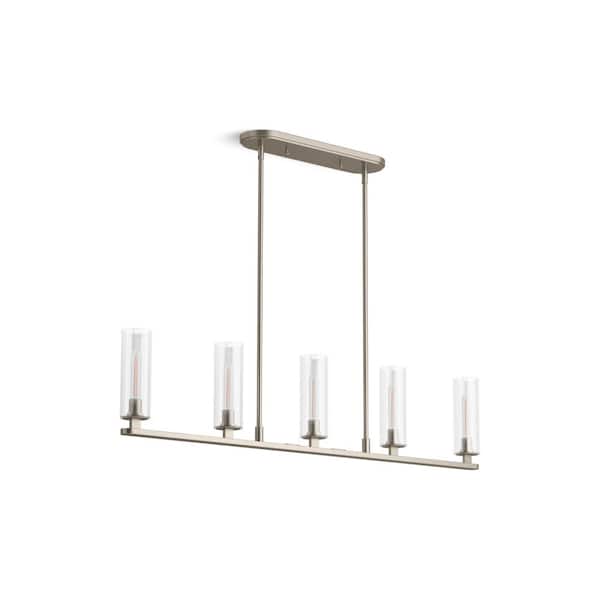 KOHLER Crue 5-Light Brushed Nickel 45 in. Linear Chandelier