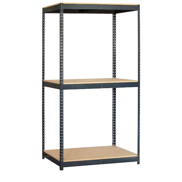 Salsbury Industries 48 in. W x 84 in. H x 24 in. D 3-Shelf Heavy Duty Steel and Particleboard Solid Shelving