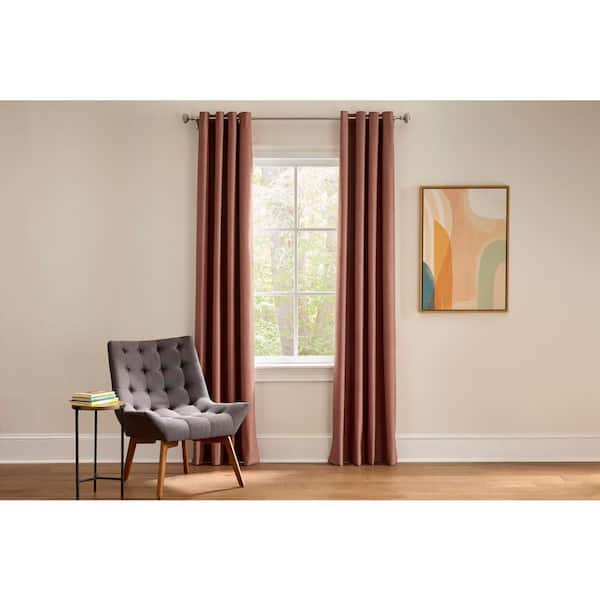 33 in.-66 in. Adjustable 3/4 in. Curtain Rod Kit in Nickel with Bud Finial