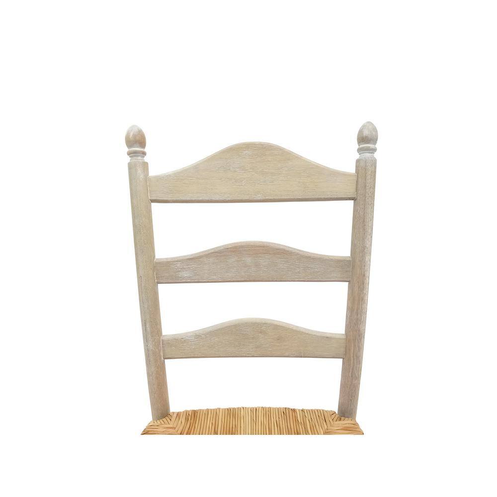 Vera Natural Driftwood Ladderback Wood Side Chair with Cane Seat