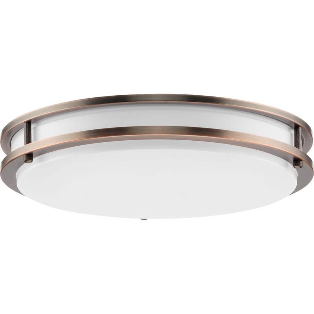 Urban Bronze 14" LED Flush Mount Light with Glass Diffuser