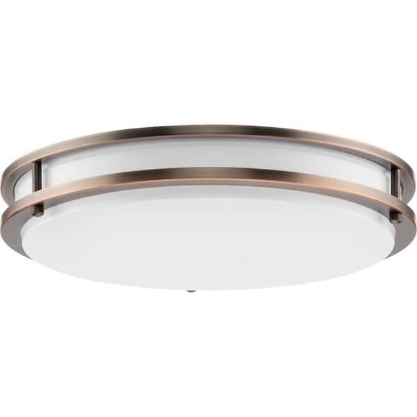 Progress Lighting Abide Collection 5-CCT 14 in. Urban Bronze Contemporary Integrated LED Medium Flush Mount Light