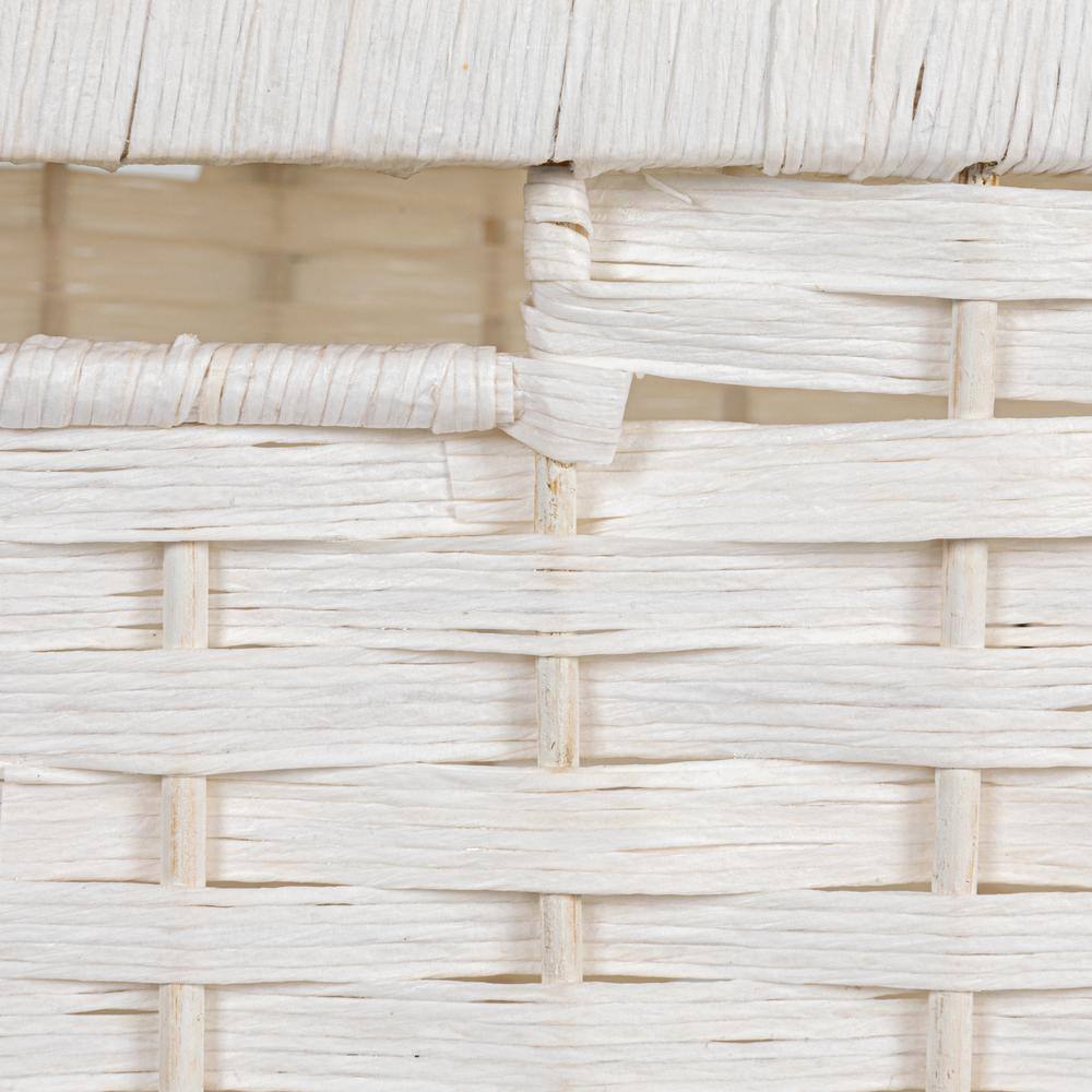 White Woven Paper Rope 3-Drawer Storage Chest with Top Shelf