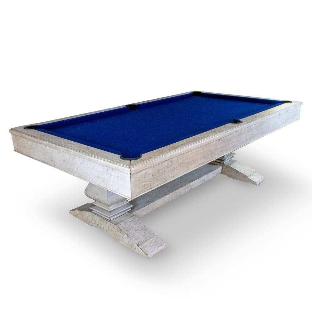 Montecito 8 Ft Driftwood Pool Table with Blue Felt
