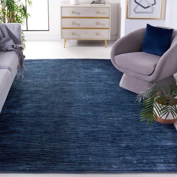Mirage 6 ft. x 9 ft. Navy Solid Color Gradient Area Rug