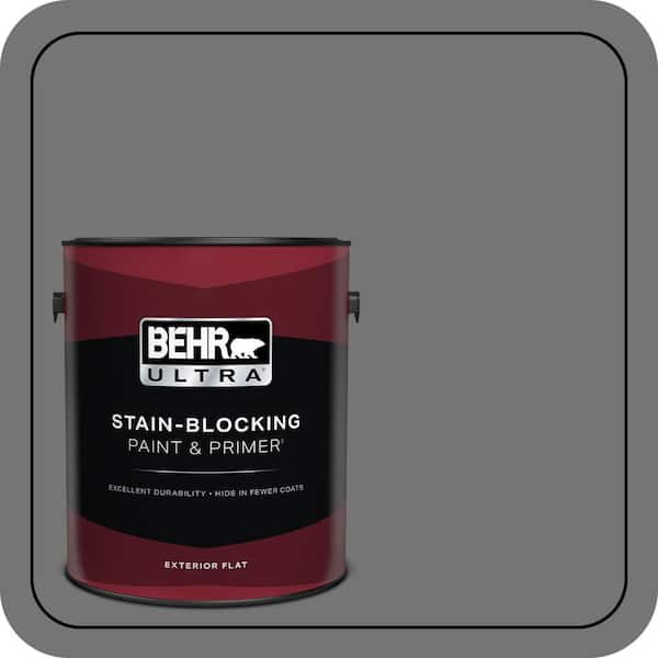BEHR ULTRA 1 gal. #N520-5 Iron Mountain Flat Exterior Paint & Primer