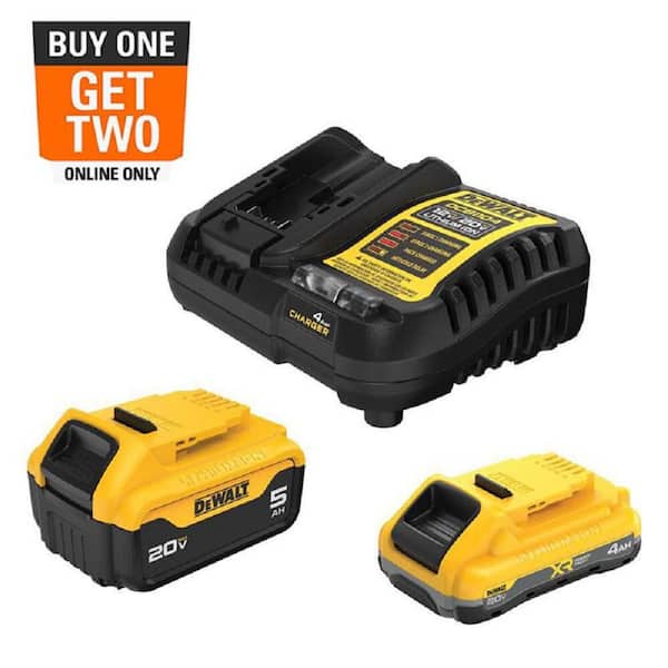 20V MAX Lithium-Ion Starter Kit with 4.0 Ah and 5.0 Ah Batteries and Charger
