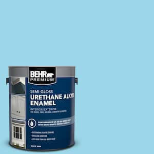 1 gal. #P490-2 Blue Sarong Urethane Alkyd Semi-Gloss Enamel Interior/Exterior Paint