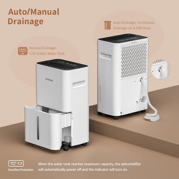 HOMCOM 30LDay Dehumidifier With Activated Carbon Air Filter, Continuous Drainage, 4.7L Water Tank, 24H Timer, Dehumidifier For Home Damp, Bedroom, Condensation, Mould, Laundry Drying - Groceries - View #5