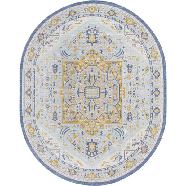 Unique Loom Whitney Milano Sky Blue 8 ft. x 10 ft. Area Rug