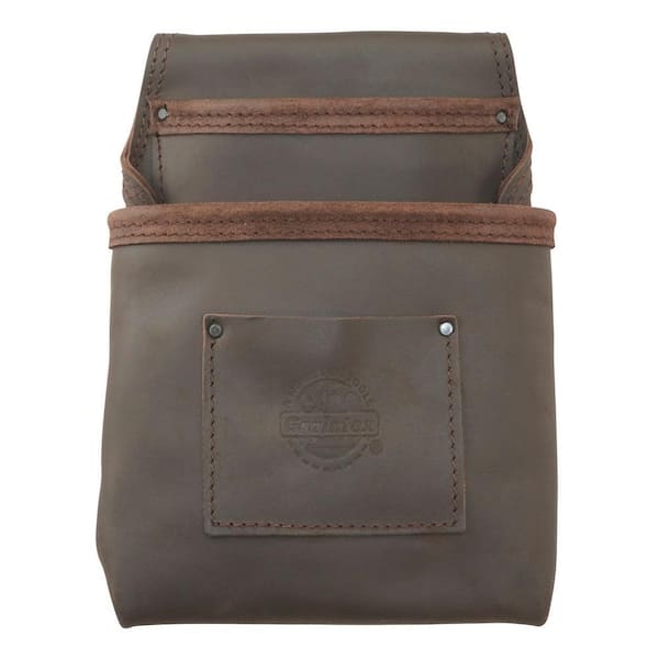 2-Pocket Oil Tanned Leather Nail and Tool Pouch