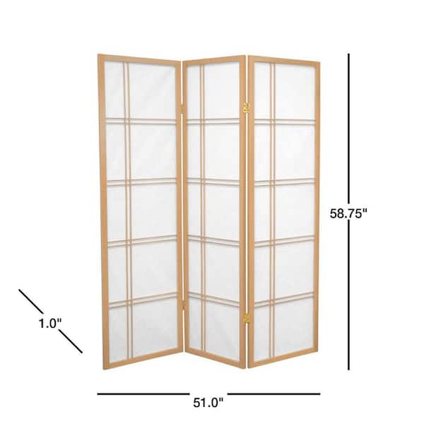 5 ft. Natural 3-Panel Room Divider
