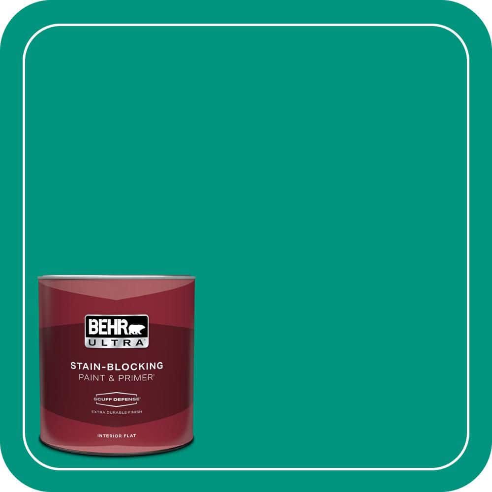 1 qt. #S-G-480 Aqua Waters Extra Durable Flat Interior Paint & Primer price history on PriceWatchPro