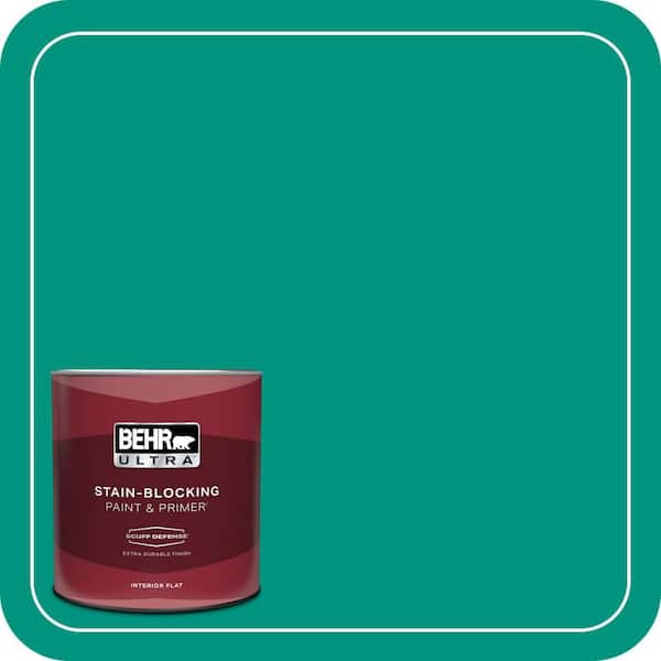 BEHR ULTRA 1 qt. #S-G-480 Aqua Waters Extra Durable Flat Interior Paint & Primer