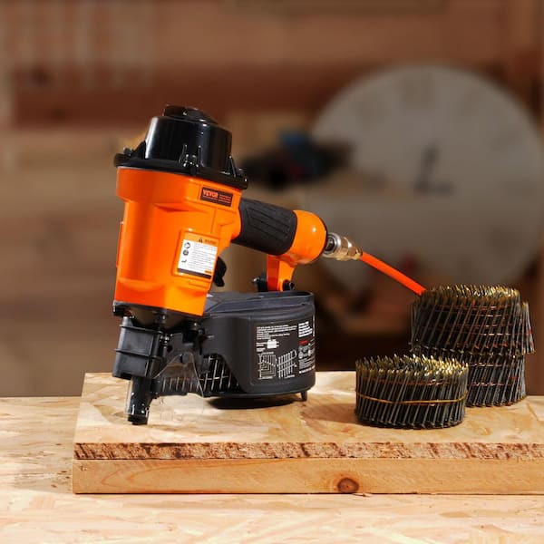 Coil Siding Nailer MCN55, 1 in. to 2-1/4 in. 15 Degree Pneumatic Siding Nail Gun, 70-120PSI Air Coil Nailer for Siding