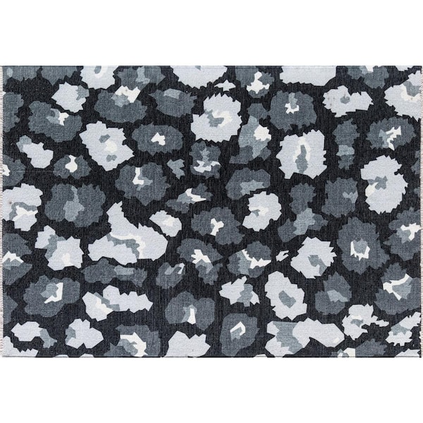 Unbranded Maisie Primrose Path Black Area Rug - 2 X 4