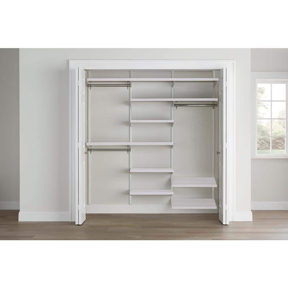  Aeitc Stackable Closet Organizer 6-Shelf Adjustable Space Saver Closet  Storage for Folded Clothes and Accessory,White,14 W x 14 W x 41 H : Home  & Kitchen