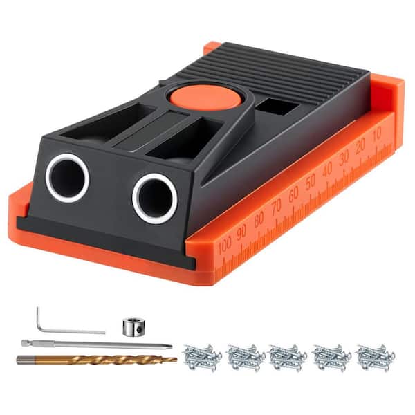 Pocket Hole Jig Kit, Mini Pocket Hole System with Step Drill, Hex Wrench, Stop Ring etc., Nylon Frame, 1/2 to 1-1/2 in.