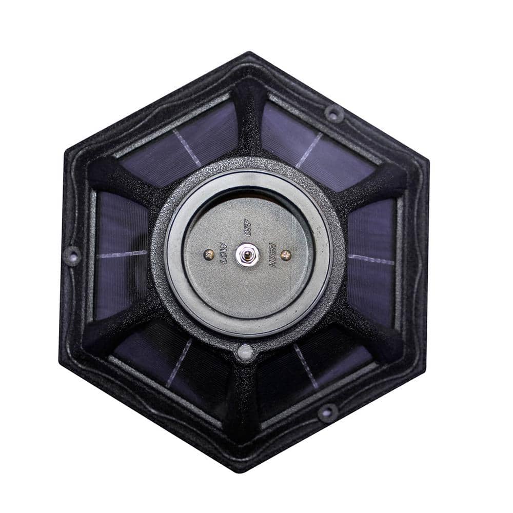 Polaris Black Resin Solar Pathway Light with LED Bulb