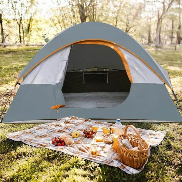 Cesicia 4-Person Gray Waterproof Windproof Set up-Portable Sport