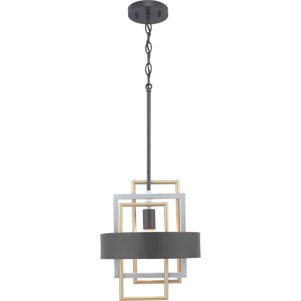 Adagio Mini LED Pendant in Matte Black with Geometric Glass Accents