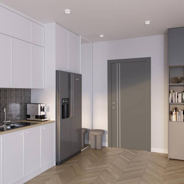 Belldinni Optima 2V DIY-Friendly 28 in. x 84 in. Right Hand Gray