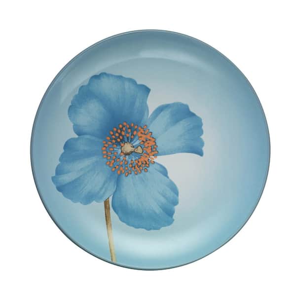 Noritake Colorwave Ice Light Blue Stoneware Blue Poppy Accent Plate 8-1/4 in.