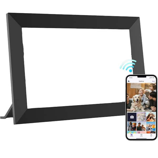 10.1 in. WiFi IPS Touch Screen Digital Photo Frame with 32GB Storage, SD Card Slot, Auto-Rotate in Black - (1-Pack)