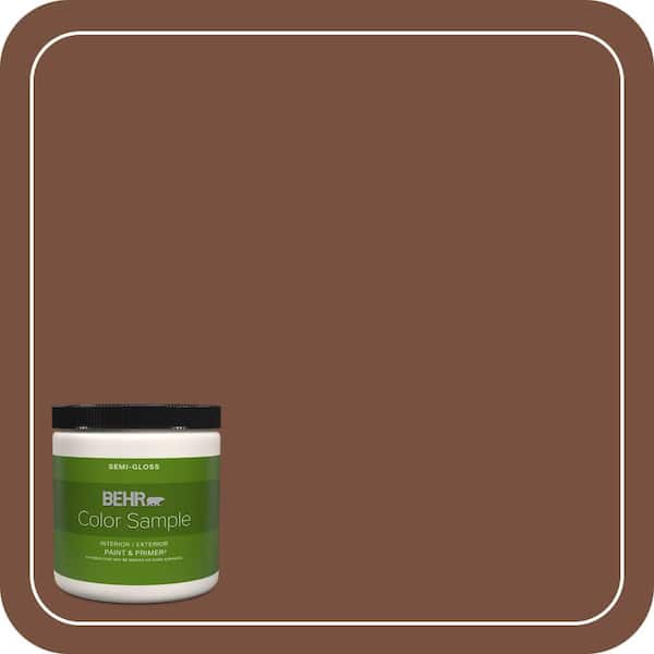 BEHR PREMIUM PLUS 8 oz. #S200-7 Earth Fired Red Semi-Gloss Interior/Exterior Paint & Primer Color Sample