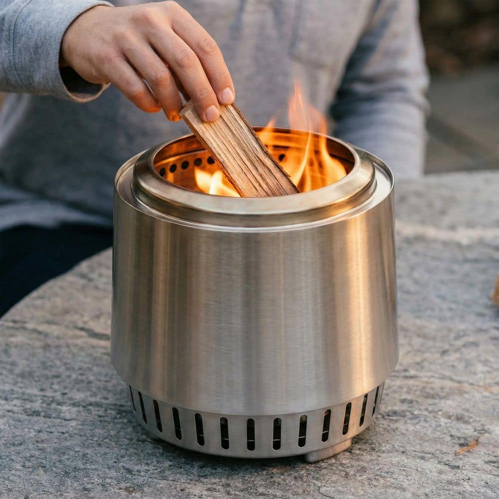 ELPOSUN 8.7in. Stainless Steel Portable Wood Burning Fire Pit