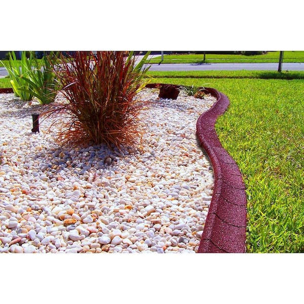 Ecoborder 4 Ft Red Rubber Curb, Home Depot Landscaping