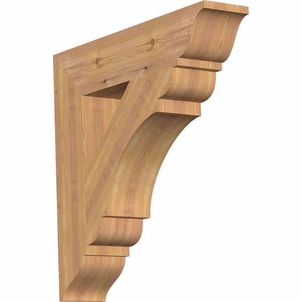 Ekena Millwork 5.5 in. x 28 in. x 28 in. Western Red Cedar Olympic Traditional Smooth Bracket