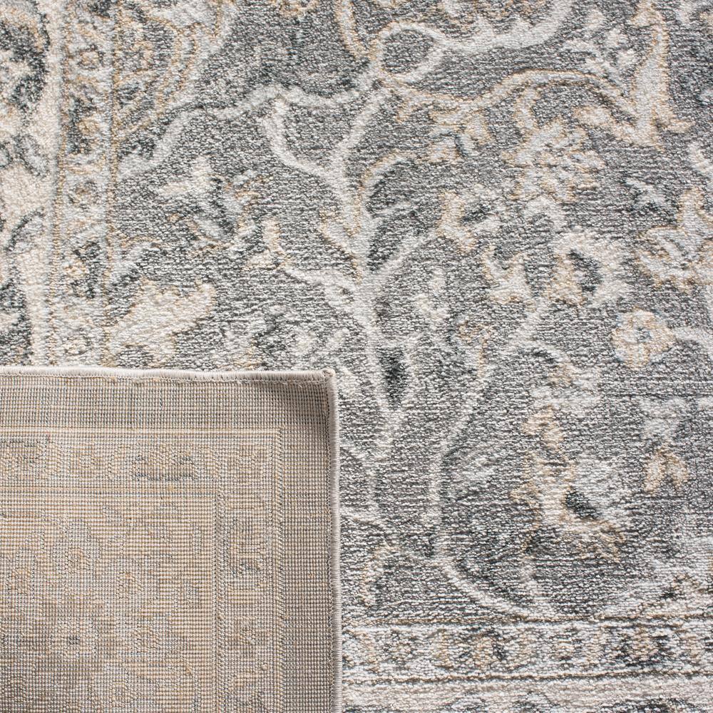 Grey and Dark Grey 9' x 12' Synthetic Oriental Area Rug