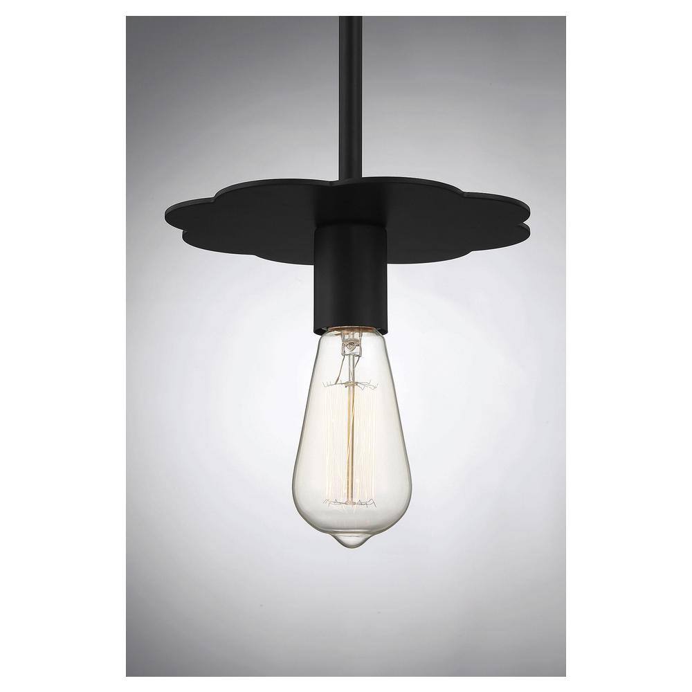 Matte Black Mini Pendant Light with Adjustable Height